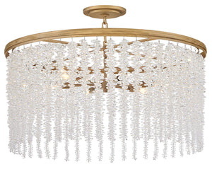 Rubina 30" Six Lights Medium Convertible Chandelier, Burnished Gold