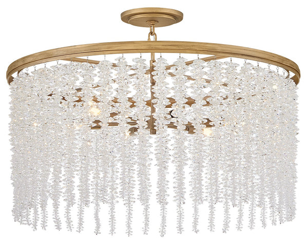 Rubina 30" Six Lights Medium Convertible Chandelier, Burnished Gold