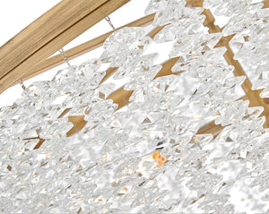 Rubina 30" Six Lights Medium Convertible Chandelier, Burnished Gold