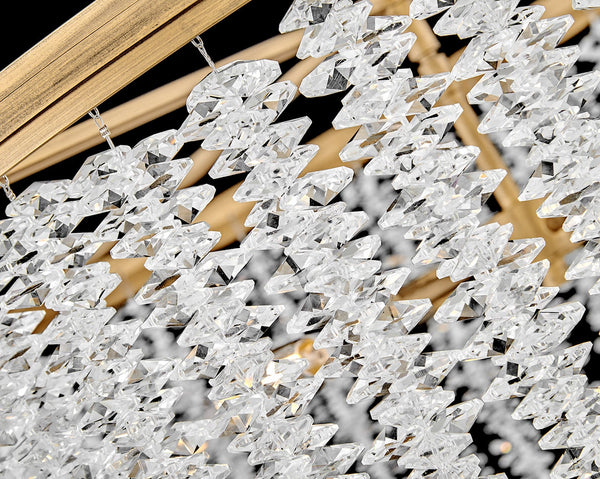 Rubina 30" Six Lights Medium Convertible Chandelier, Burnished Gold