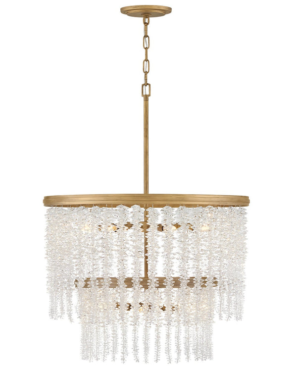 Rubina 26" Ten Lights Medium Convertible Chandelier, Burnished Gold