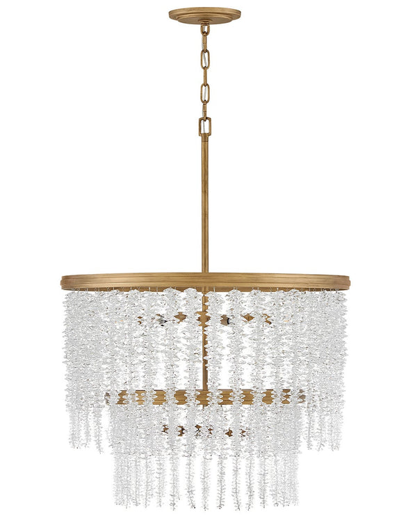 Rubina 26" Ten Lights Medium Convertible Chandelier, Burnished Gold