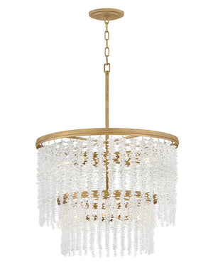 Rubina 26" Ten Lights Medium Convertible Chandelier, Burnished Gold