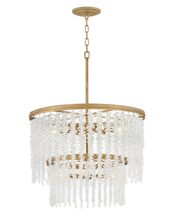 Rubina 26" Ten Lights Medium Convertible Chandelier, Burnished Gold