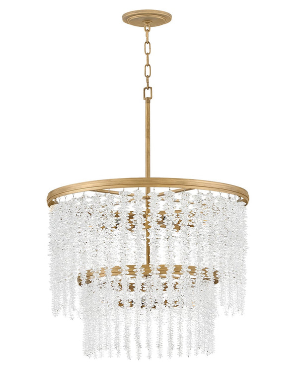 Rubina 26" Ten Lights Medium Convertible Chandelier, Burnished Gold