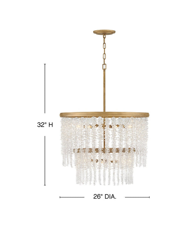 Rubina 26" Ten Lights Medium Convertible Chandelier, Burnished Gold