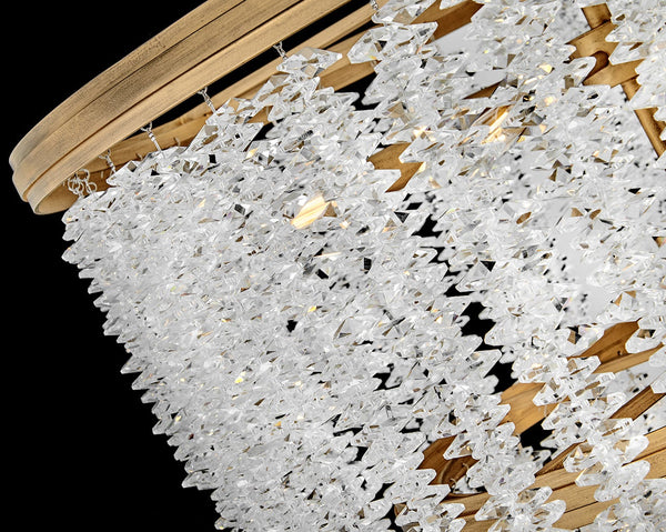 Rubina 26" Ten Lights Medium Convertible Chandelier, Burnished Gold