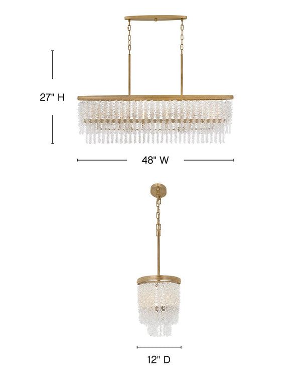 Rubina 48" Six Lights Medium Linear, Burnished Gold