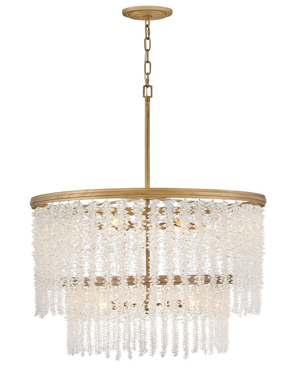 Rubina 30" Twelve Lights Medium Chandelier, Burnished Gold