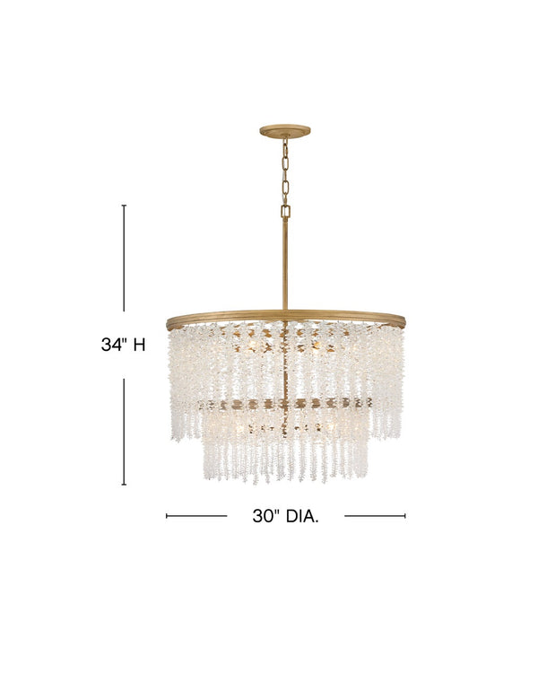 Rubina 30" Twelve Lights Medium Chandelier, Burnished Gold