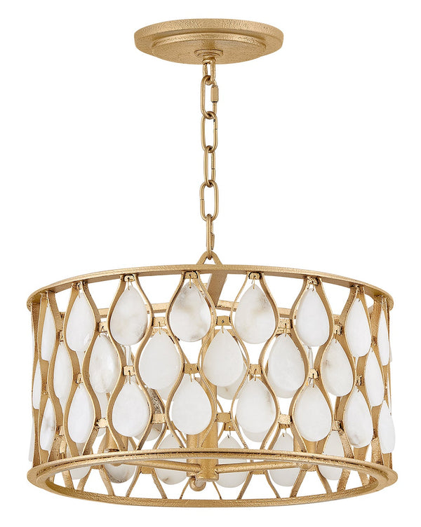 Estie 16" Three Lights Medium Convertible Semi-Flush Mount, Piastra Gold