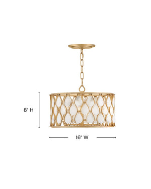 Estie 16" Three Lights Medium Convertible Semi-Flush Mount, Piastra Gold