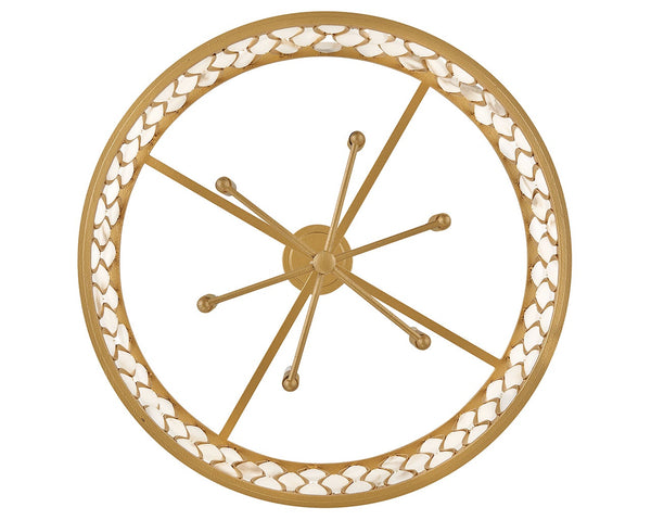 Estie 28" Six Lights Medium Chandelier, Piastra Gold