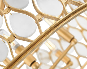 Estie 28" Six Lights Medium Chandelier, Piastra Gold