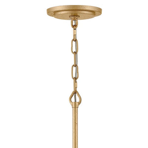 Estie 28" Six Lights Medium Chandelier, Piastra Gold