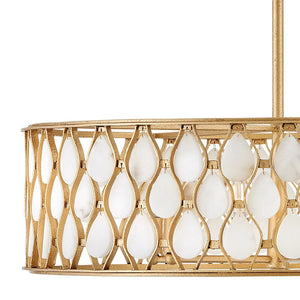Estie 28" Six Lights Medium Chandelier, Piastra Gold