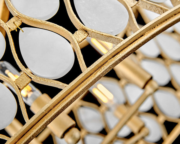 Estie 28" Six Lights Medium Chandelier, Piastra Gold