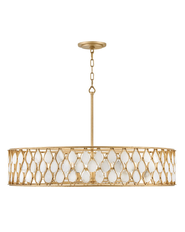 Estie 38" Eight Lights Large Chandelier, Piastra Gold