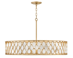 Estie 38" Eight Lights Large Chandelier, Piastra Gold