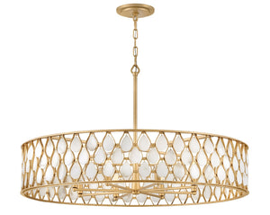 Estie 38" Eight Lights Large Chandelier, Piastra Gold