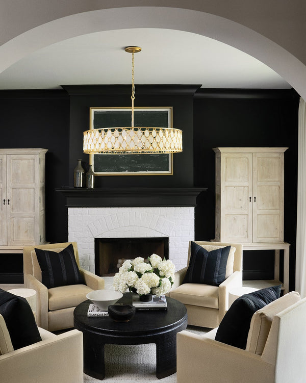 Estie 38" Eight Lights Large Chandelier, Piastra Gold