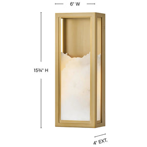 Veleta 6" One Light Large Sconce, Lacquered Brass