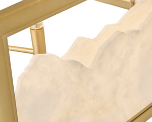 Veleta 36" Eight Lights Large Drum Chandelier, Lacquered Brass