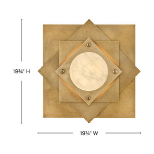Claude 20" Medium LED Flush Mount, Heritage Brass