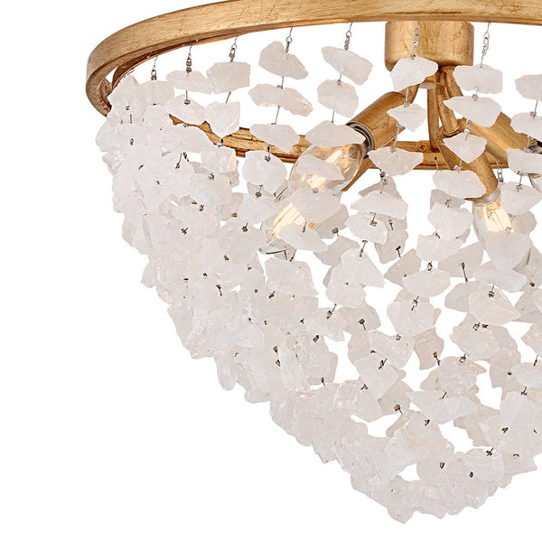 Myra 18" Four Lights Medium Semi-Flush Mount, Distressed Brass