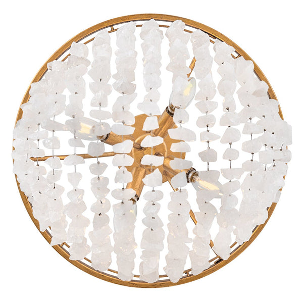 Myra 18" Four Lights Medium Semi-Flush Mount, Distressed Brass
