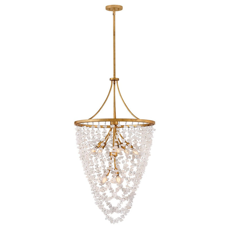 Myra 24" Eight Lights Medium Chandelier, Distressed Brass