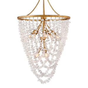 Myra 24" Eight Lights Medium Chandelier, Distressed Brass