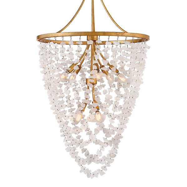 Myra 24" Eight Lights Medium Chandelier, Distressed Brass