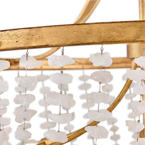 Myra 35" Twelve Lights Medium Chandelier, Distressed Brass