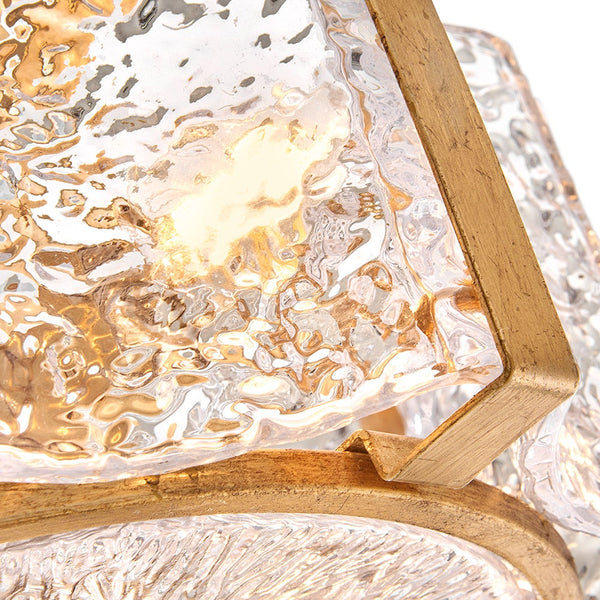 Florian 14" Four Lights Medium Semi-Flush Mount, Distressed Brass