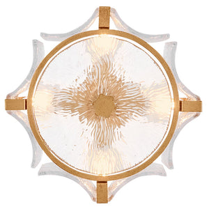 Florian 14" Four Lights Medium Semi-Flush Mount, Distressed Brass