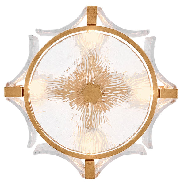 Florian 14" Four Lights Medium Semi-Flush Mount, Distressed Brass