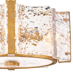 Florian 14" Four Lights Medium Semi-Flush Mount, Distressed Brass