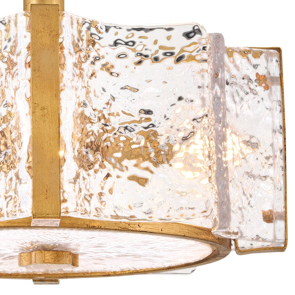 Florian 14" Four Lights Medium Semi-Flush Mount, Distressed Brass