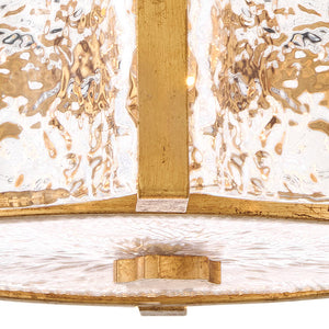 Florian 14" Four Lights Medium Semi-Flush Mount, Distressed Brass