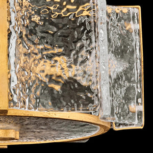 Florian 14" Four Lights Medium Semi-Flush Mount, Distressed Brass
