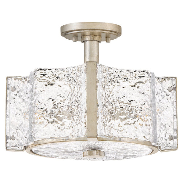 Florian 14" Four Lights Medium Semi-Flush Mount, Glacial