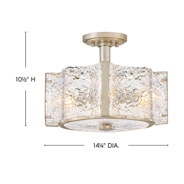 Florian 14" Four Lights Medium Semi-Flush Mount, Glacial