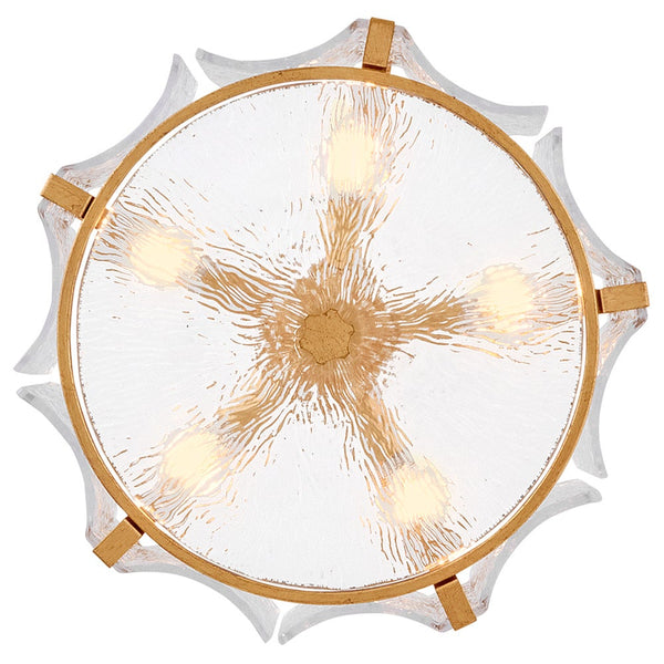 Florian 20" Five Lights Medium Semi-Flush Mount, Distressed Brass