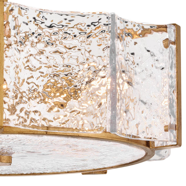 Florian 20" Five Lights Medium Semi-Flush Mount, Distressed Brass