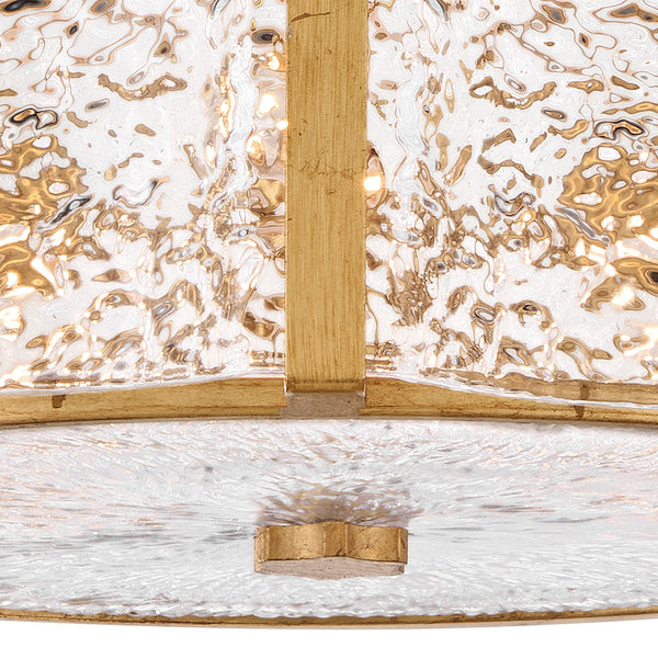 Florian 20" Five Lights Medium Semi-Flush Mount, Distressed Brass