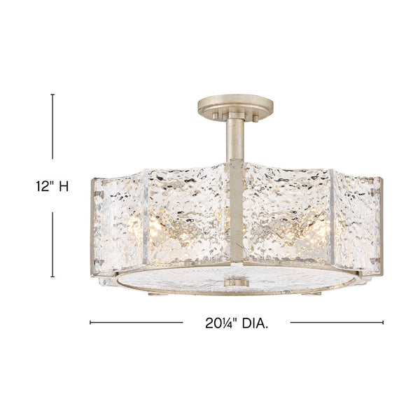 Florian 20" Five Lights Medium Semi-Flush Mount, Glacial