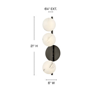 Selene 6" Three Lights Large Sconce, Black Oxide