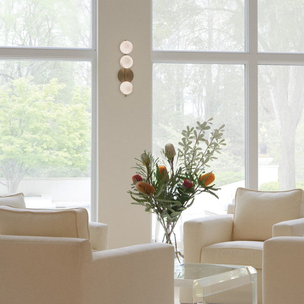 Selene 6" Three Lights Large Sconce, Lacquered Brass