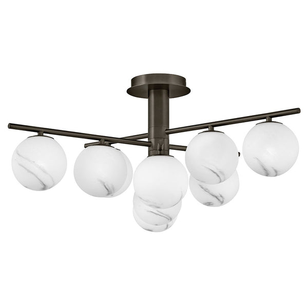 Selene 30" Nine Lights Large Semi-Flush Mount, Black Oxide